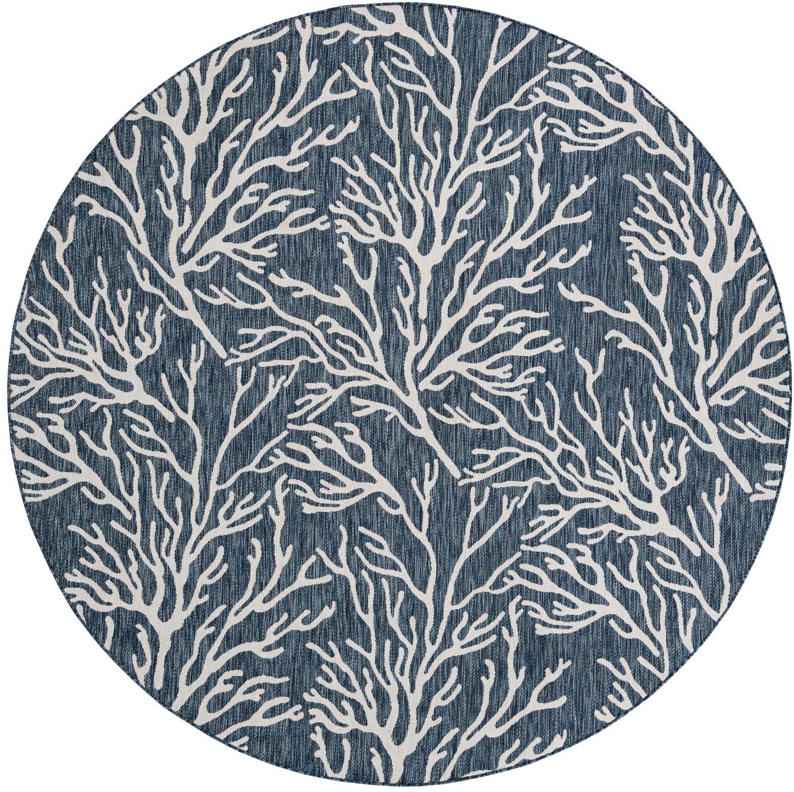 10' x 10' Easy-Clean Coastal Indoor / Outdoor Round Rug