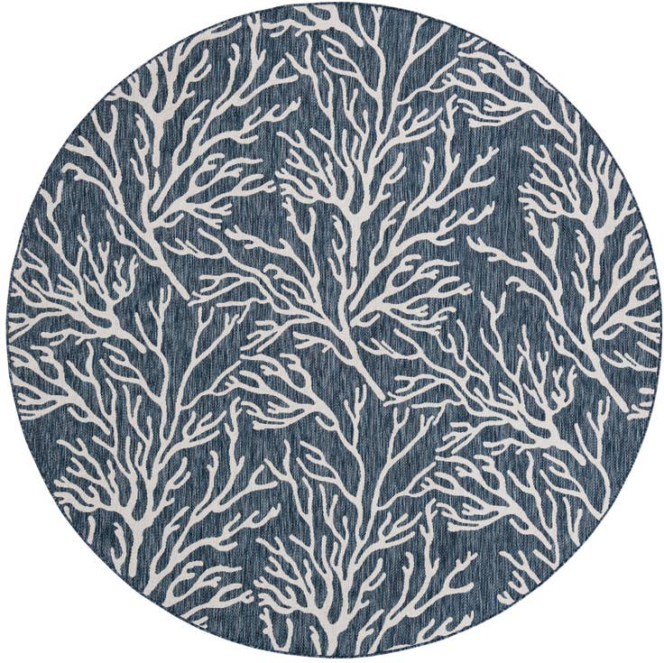 Detail image of 10' x 10' Easy-Clean Coastal Indoor / Outdoor Round Rug