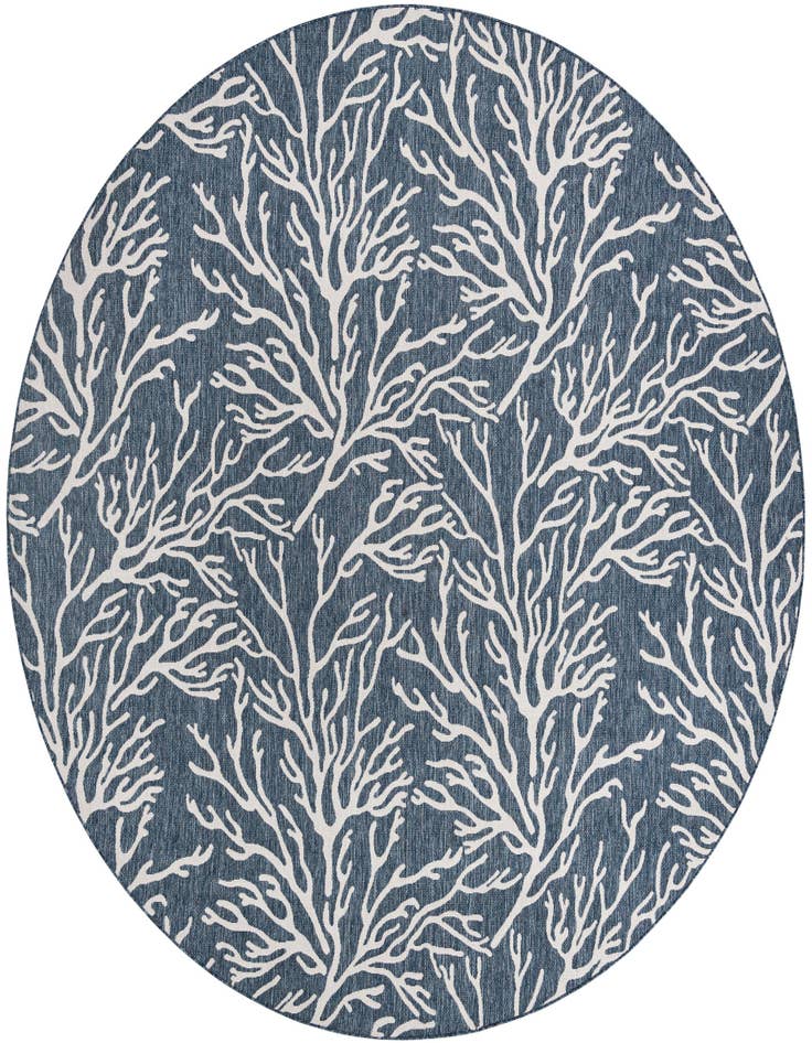 Detail image of 12' x 12' Easy-Clean Coastal Indoor / Outdoor Round Rug