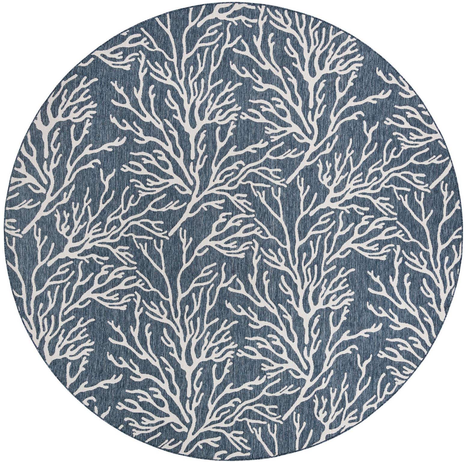 12' x 12' Easy-Clean Coastal Indoor / Outdoor Round Rug