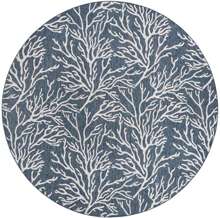 12' x 12' Easy-Clean Coastal Indoor / Outdoor Round Rug