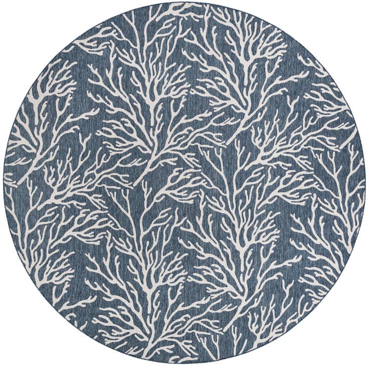 Detail image of 12' x 12' Easy-Clean Coastal Indoor / Outdoor Round Rug