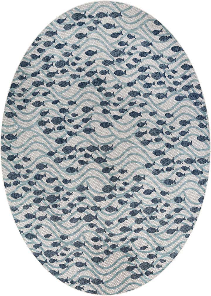 13' x 13' Easy-Clean Coastal Indoor / Outdoor Round Rug