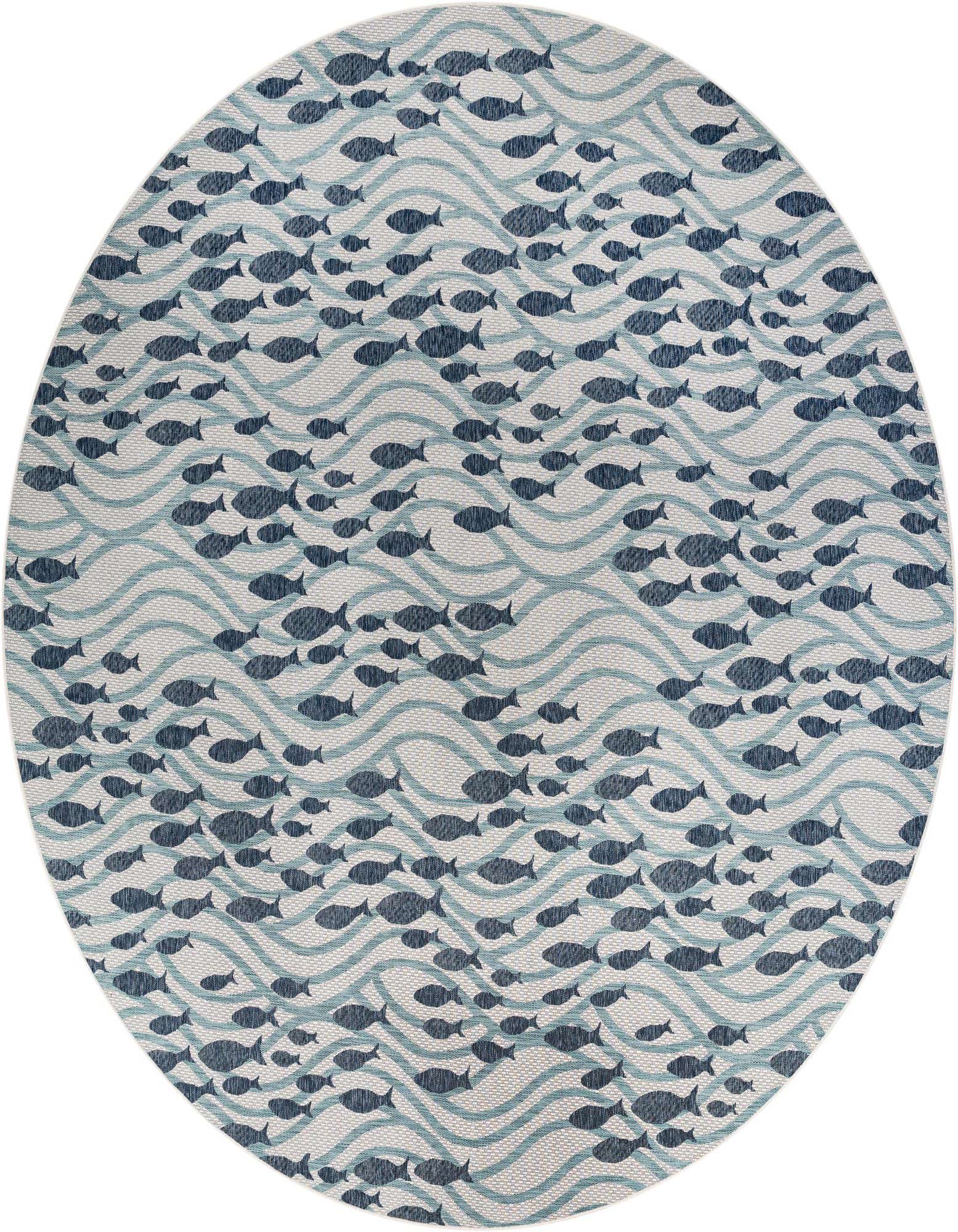 13' x 13' Easy-Clean Coastal Indoor / Outdoor Round Rug