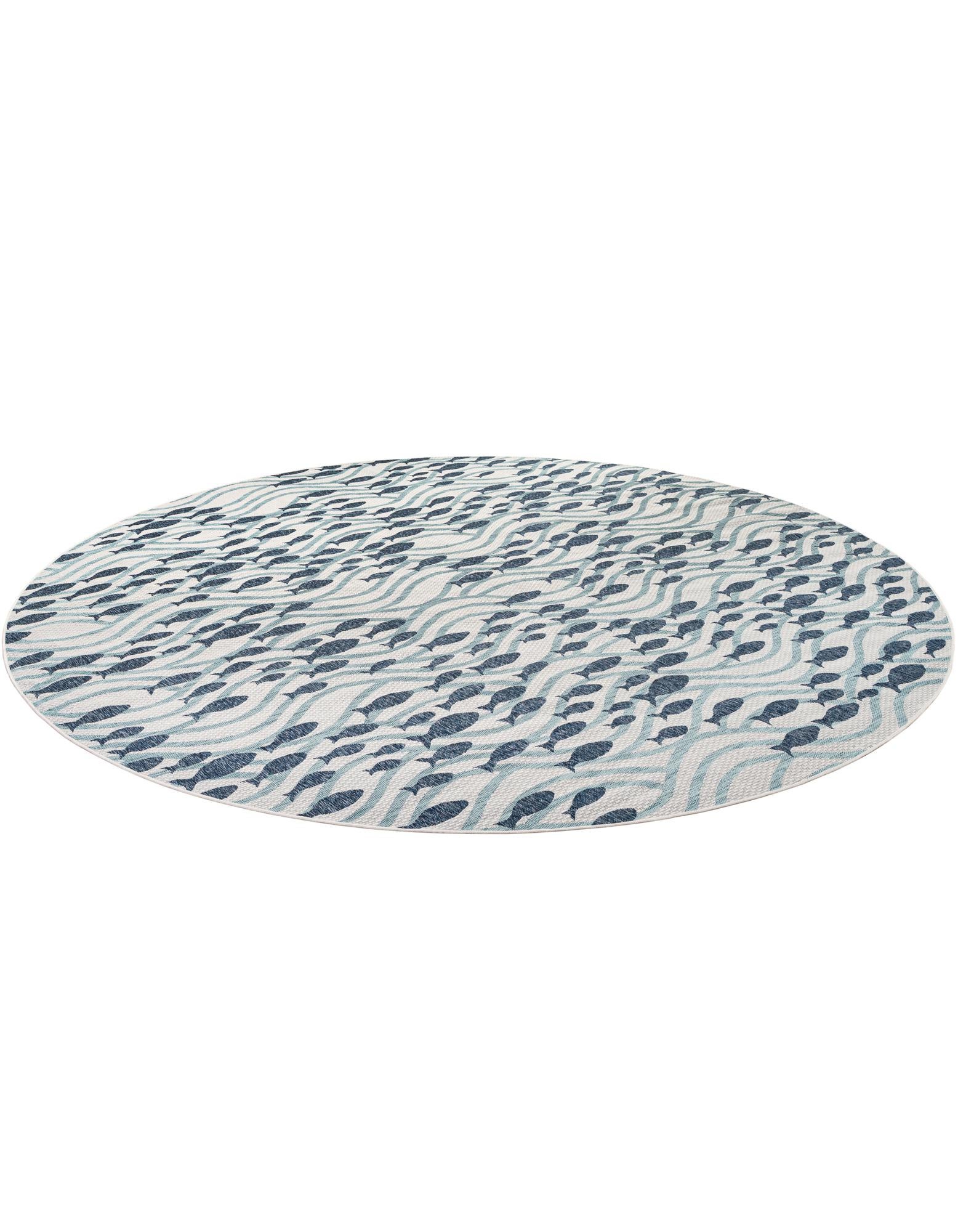 13' x 13' Easy-Clean Coastal Indoor / Outdoor Round Rug