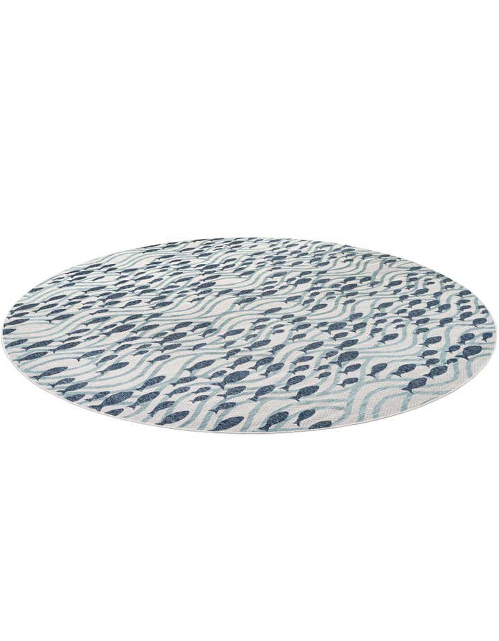 13' x 13' Easy-Clean Coastal Indoor / Outdoor Round Rug
