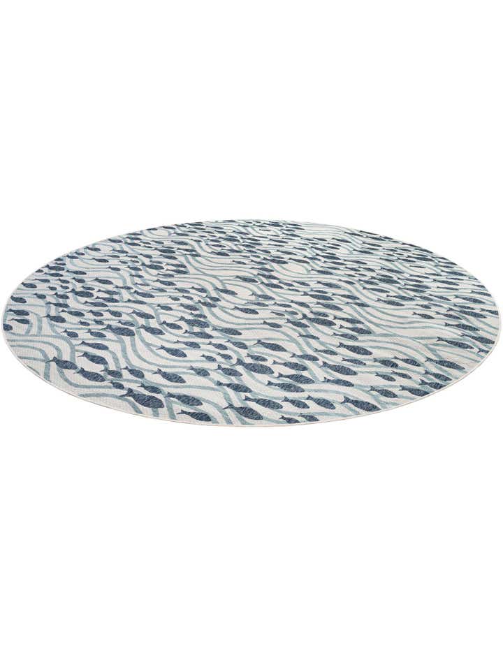 13' x 13' Easy-Clean Coastal Indoor / Outdoor Round Rug