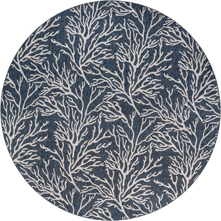 Detail image of 13' x 13' Easy-Clean Coastal Indoor / Outdoor Round Rug