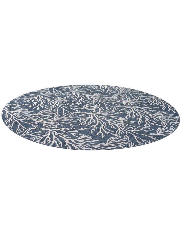 Detail image of 13' x 13'  Washable Coastal Indoor / Outdoor Round Rug