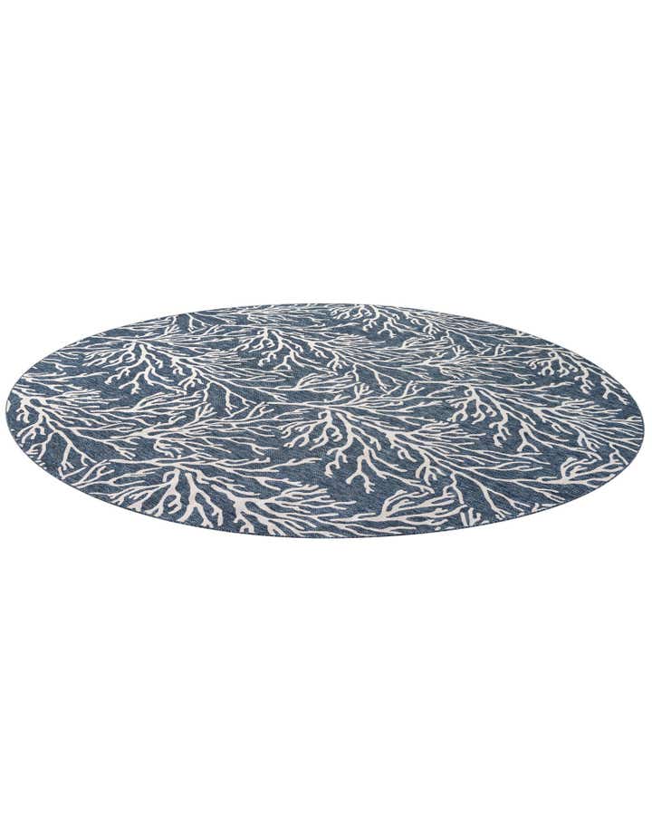 13' x 13' Easy-Clean Coastal Indoor / Outdoor Round Rug