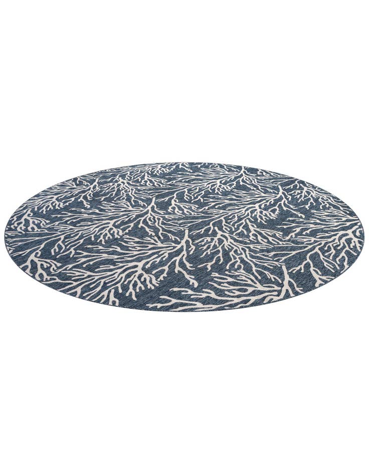 Detail image of 13' x 13'  Washable Coastal Indoor / Outdoor Round Rug