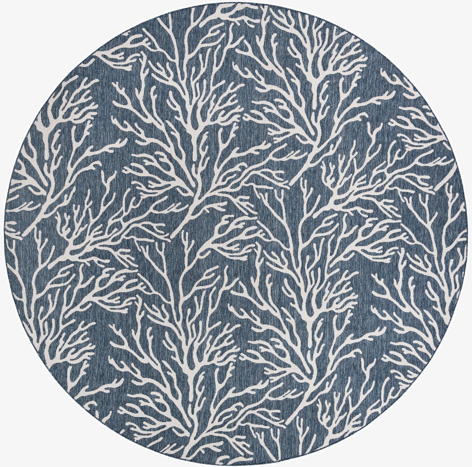 12' x 12'  Washable Coastal Indoor / Outdoor Round Rug