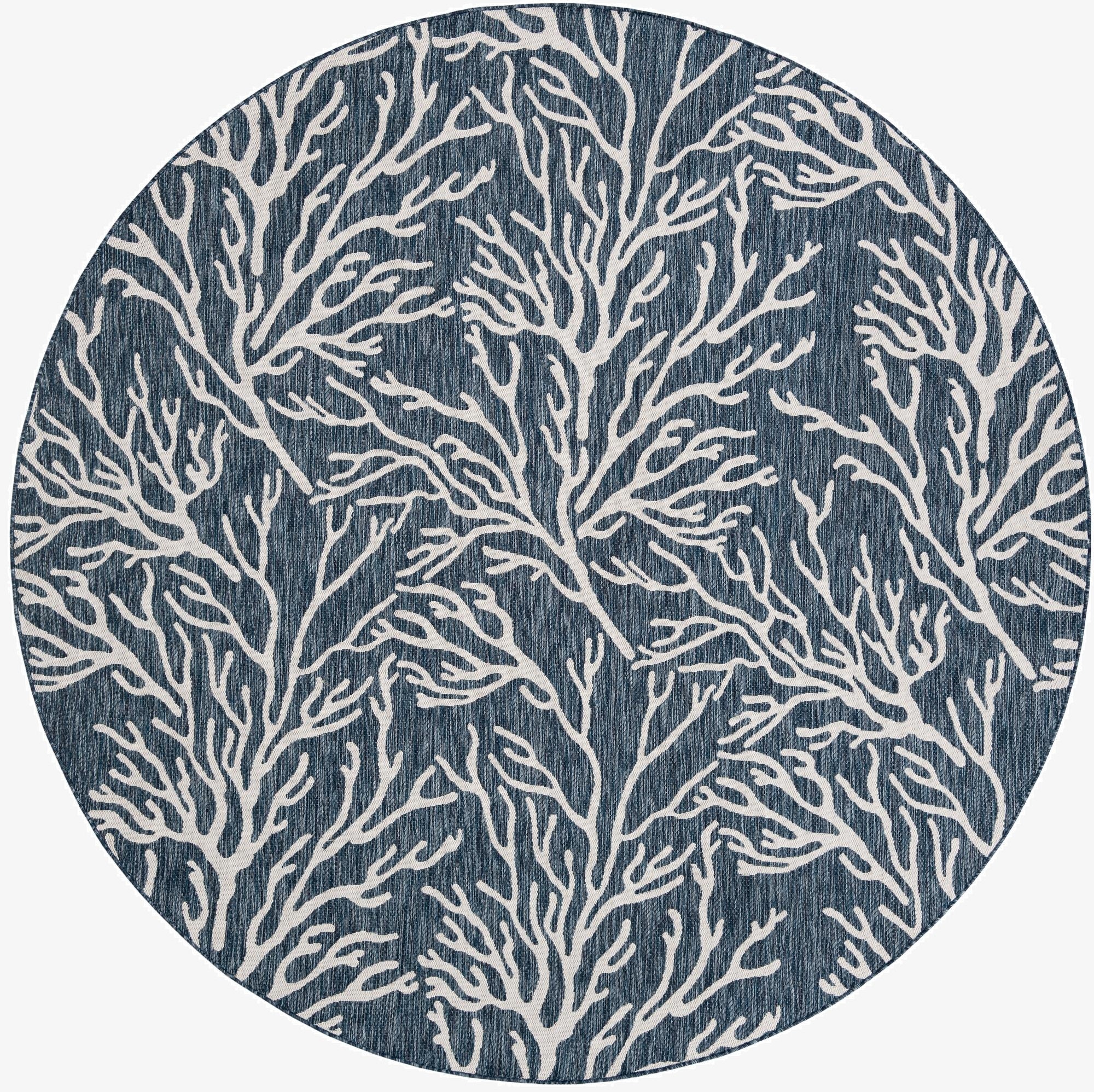 10' x 10'  Washable Coastal Indoor / Outdoor Round Rug