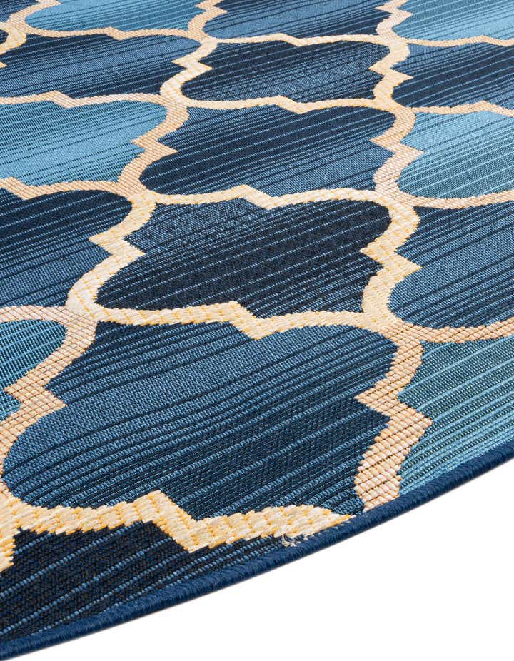 8' x 8' Easy-Clean Lattice Indoor / Outdoor Round Rug