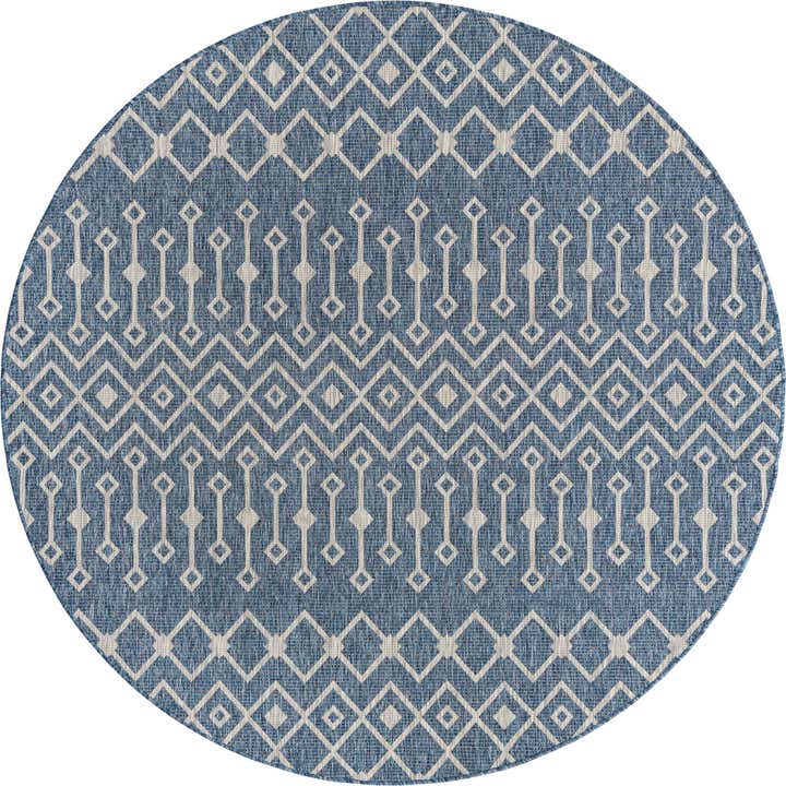 7' 10 x 7' 10 Easy-Clean Lattice Indoor / Outdoor Round Rug