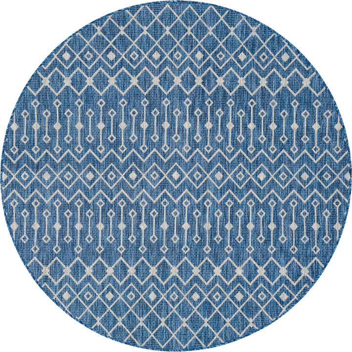 7' x 7' Easy-Clean Lattice Indoor / Outdoor Round Rug