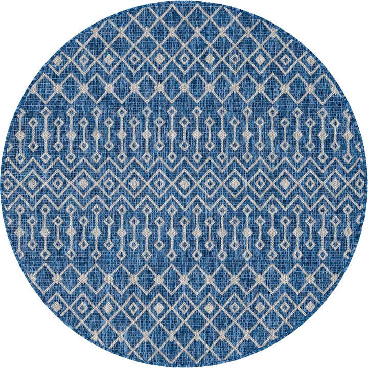 5' 3 x 5' 3 Easy-Clean Lattice Indoor / Outdoor Round Rug