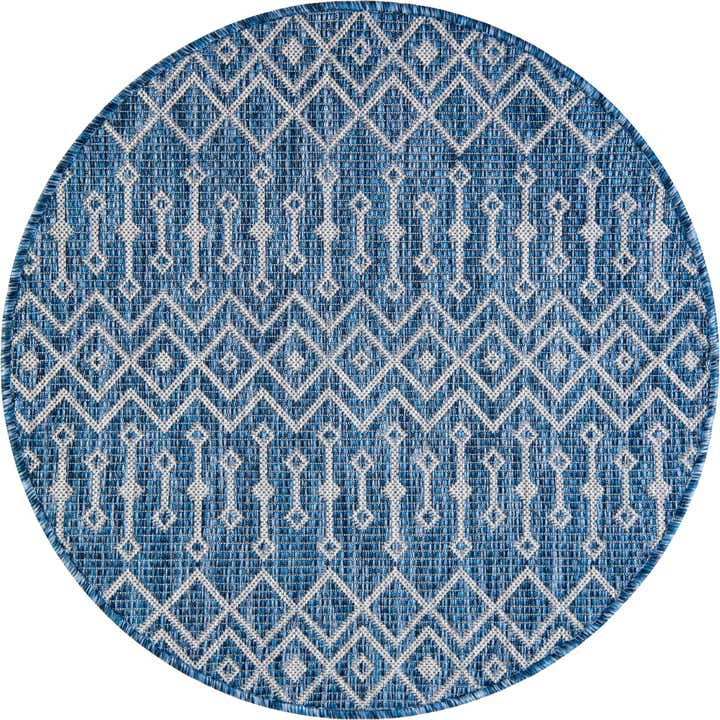 3' x 3' Easy-Clean Lattice Indoor / Outdoor Round Rug