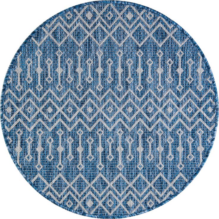 Detail image of 3' x 3' Easy-Clean Lattice Indoor / Outdoor Round Rug