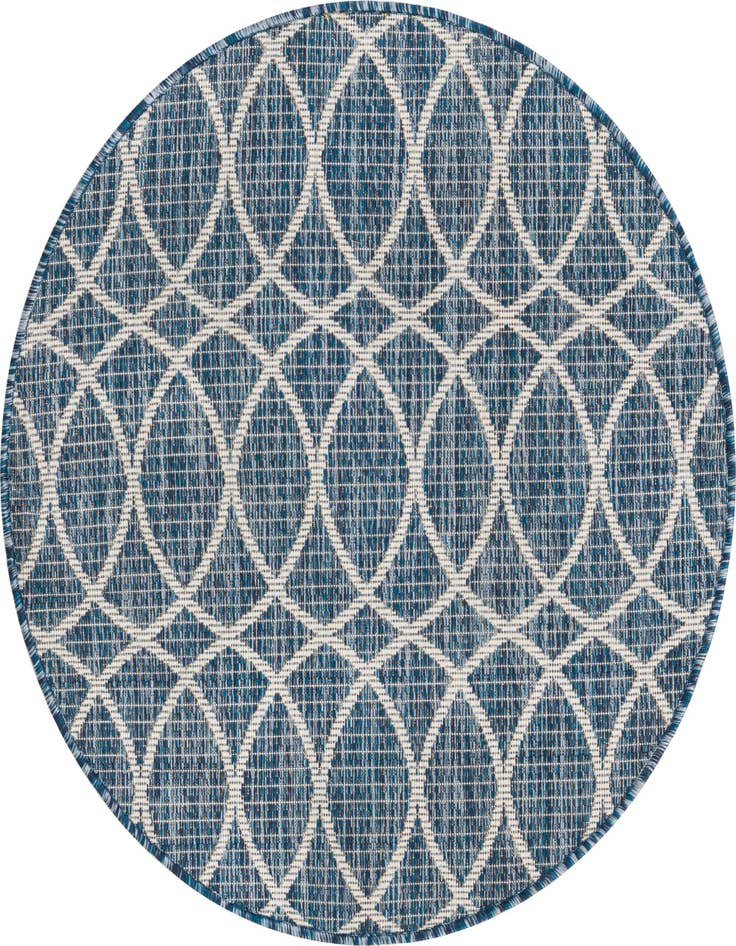 Detail image of 3' x 3' Easy-Clean Lattice Indoor / Outdoor Round Rug