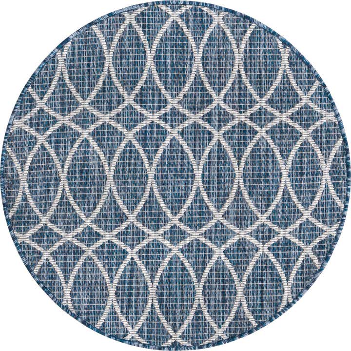 95cm x 95cm Easy-Clean Lattice Indoor / Outdoor Round Rug