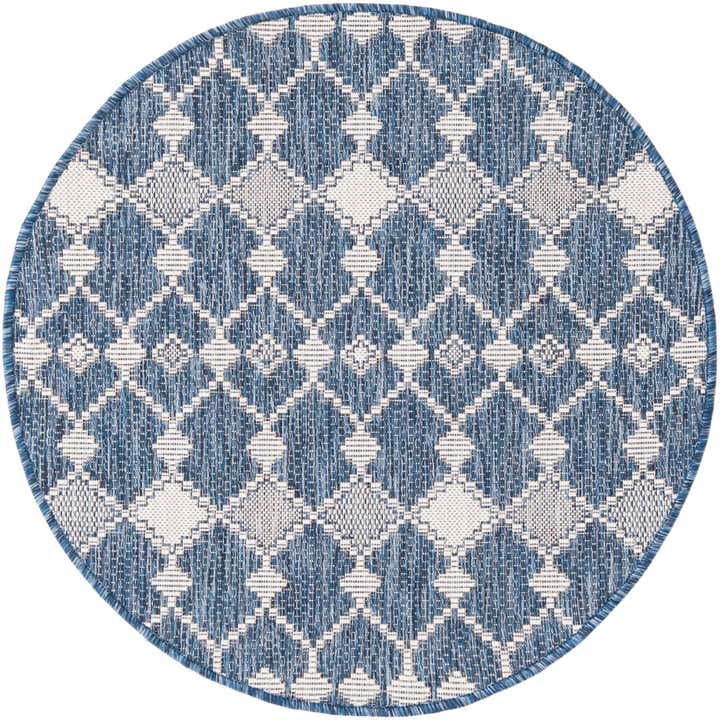 95cm x 95cm Easy-Clean Lattice Indoor / Outdoor Round Rug