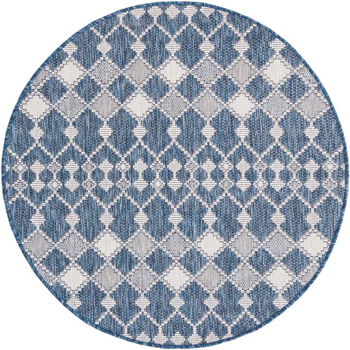 125cm x 125cm Easy-Clean Lattice Indoor / Outdoor Round Rug