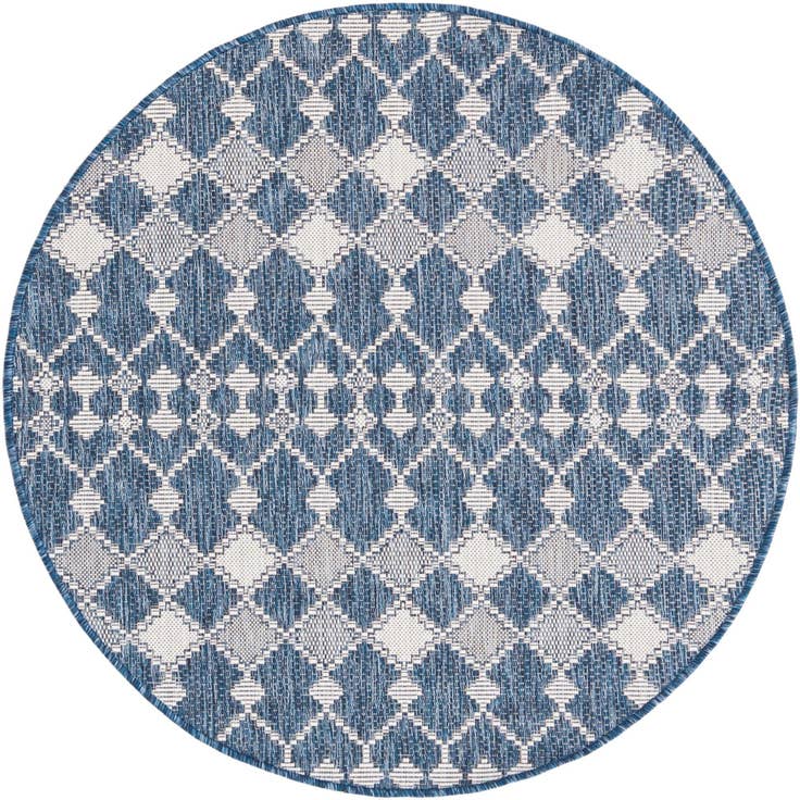 Detail image of 125cm x 125cm Easy-Clean Lattice Indoor / Outdoor Round Rug
