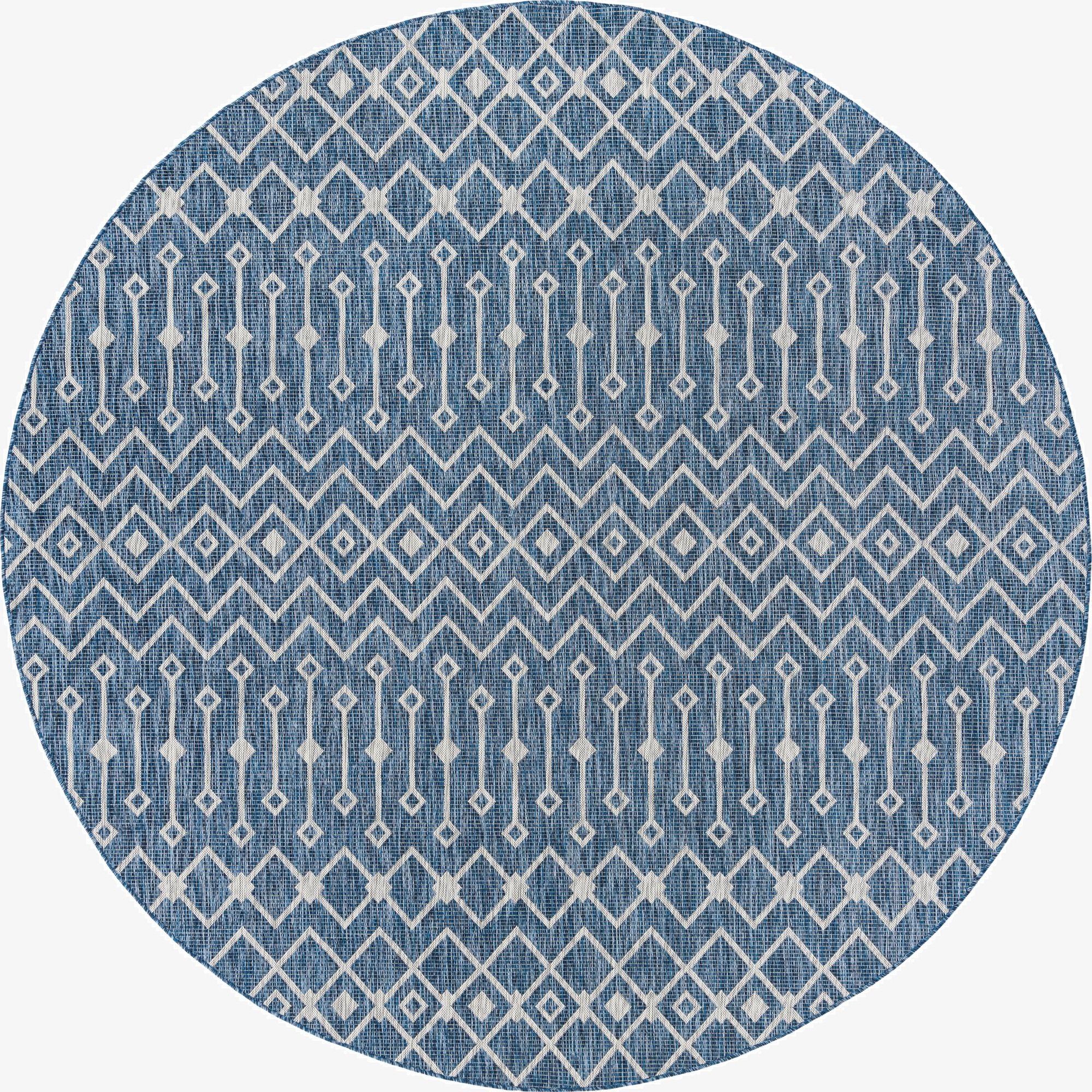 10' x 10' Washable Lattice Indoor / Outdoor Round Rug