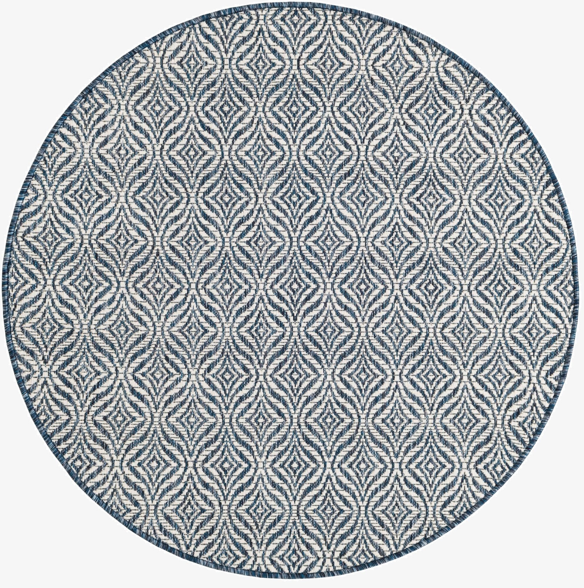 125cm x 125cm  Washable Lattice Indoor / Outdoor Round Rug