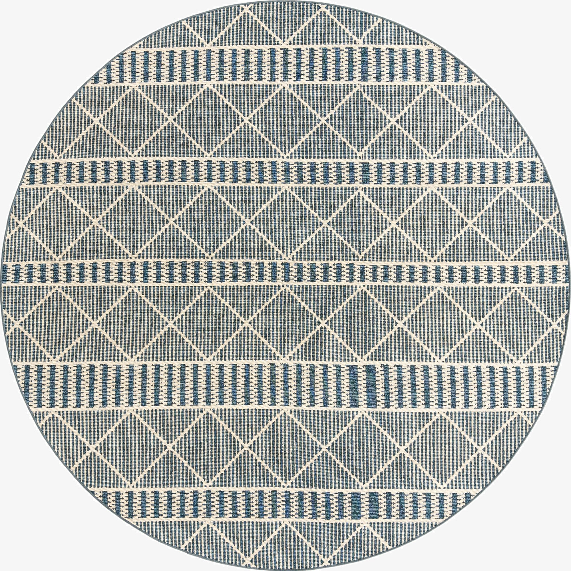 7' 10 x 7' 10 Washable Lattice Indoor / Outdoor Round Rug