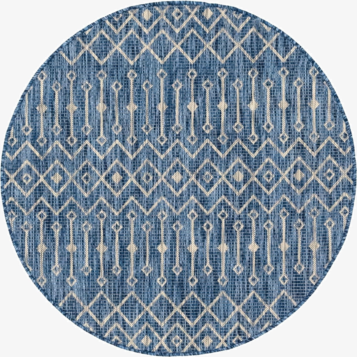 4' x 4' Washable Lattice Indoor / Outdoor Round Rug