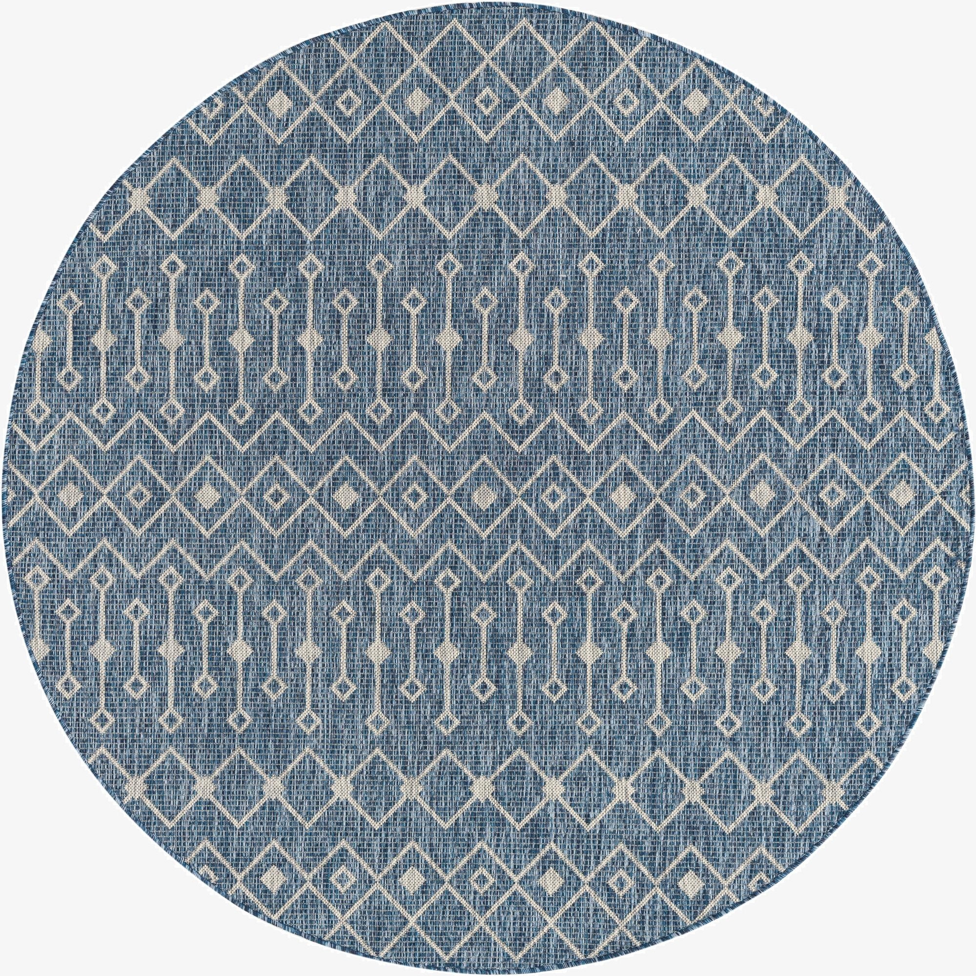 6' x 6' Washable Lattice Indoor / Outdoor Round Rug
