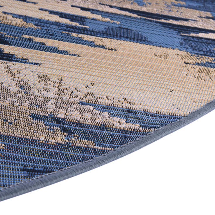 Detail image of 8' x 8' Easy-Clean Modern Indoor / Outdoor Round Rug