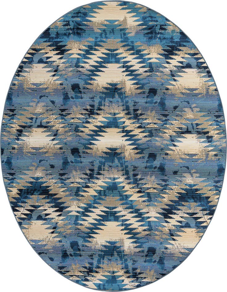 Detail image of 8' x 8' Easy-Clean Modern Indoor / Outdoor Round Rug