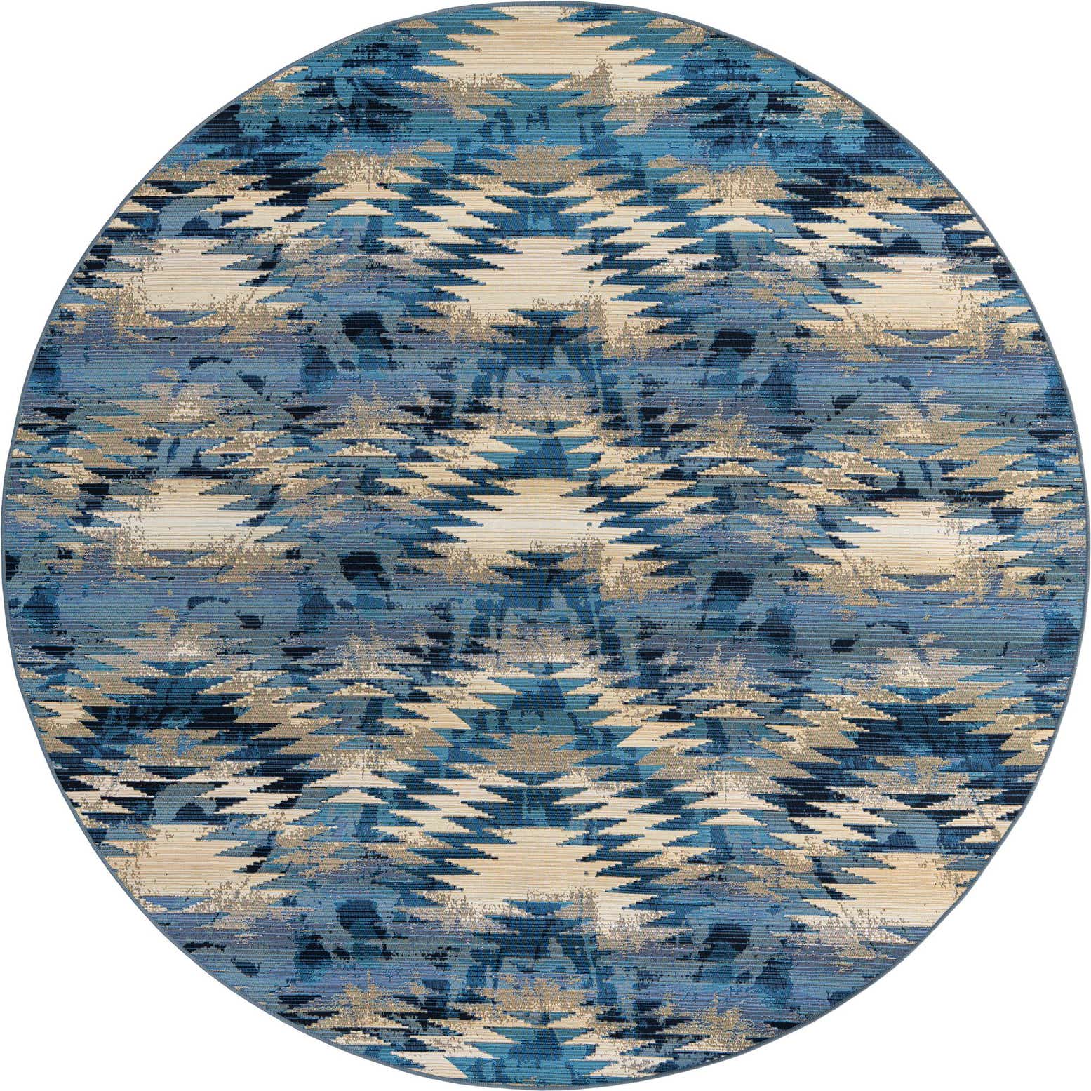 8' x 8' Easy-Clean Modern Indoor / Outdoor Round Rug