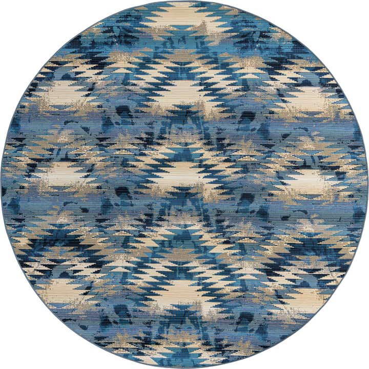 8' x 8' Easy-Clean Modern Indoor / Outdoor Round Rug