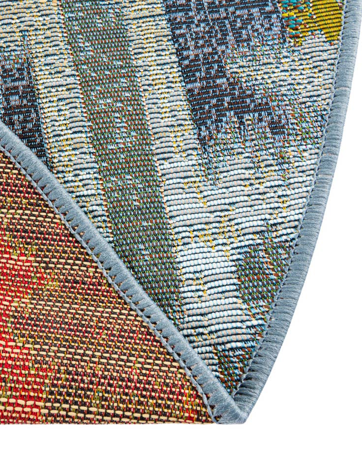 Detail image of 2' 7 x 2' 7  Washable Modern Indoor / Outdoor Round Rug