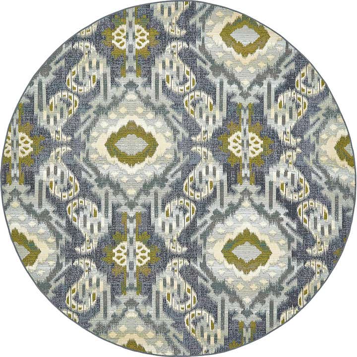 8' x 8' Easy-Clean Modern Indoor / Outdoor Round Rug
