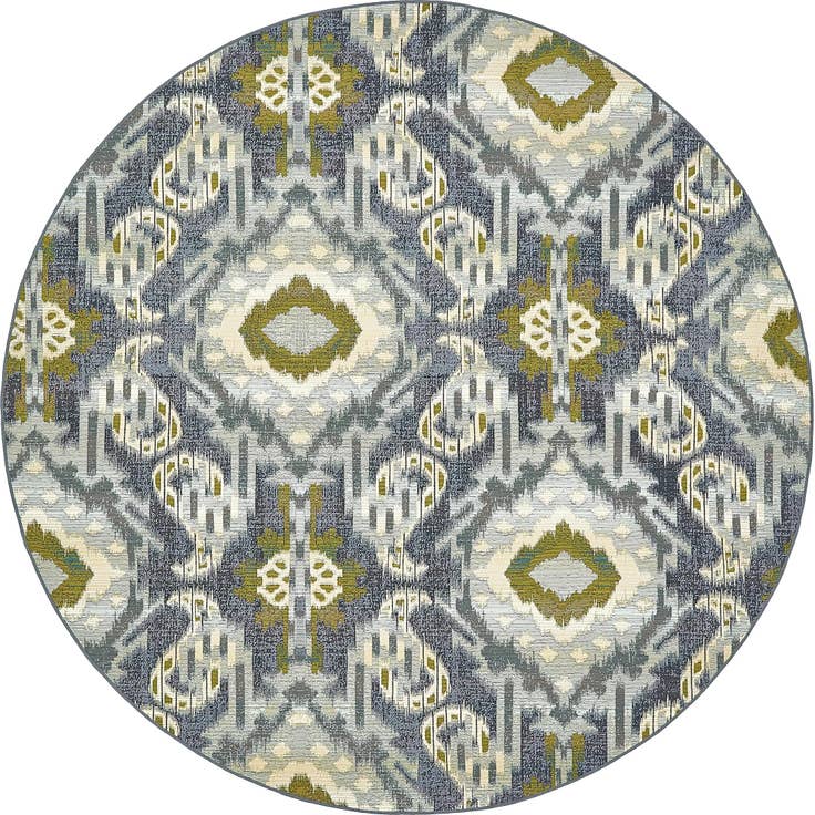 Detail image of 8' x 8' Easy-Clean Modern Indoor / Outdoor Round Rug