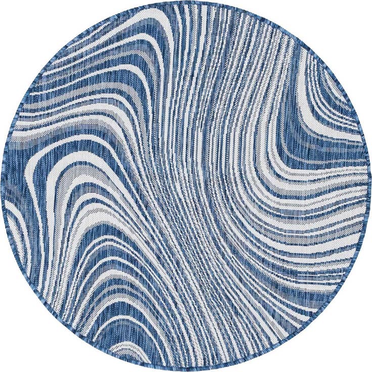 Detail image of 4' x 4' Easy-Clean Modern Indoor / Outdoor Round Rug
