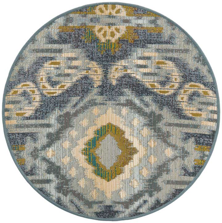 2' 7 x 2' 7 Easy-Clean Modern Indoor / Outdoor Round Rug