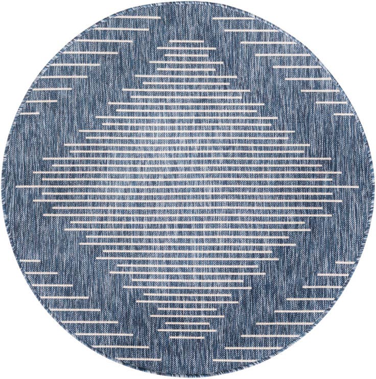 Detail image of 4' x 4' Easy-Clean Modern Indoor / Outdoor Round Rug