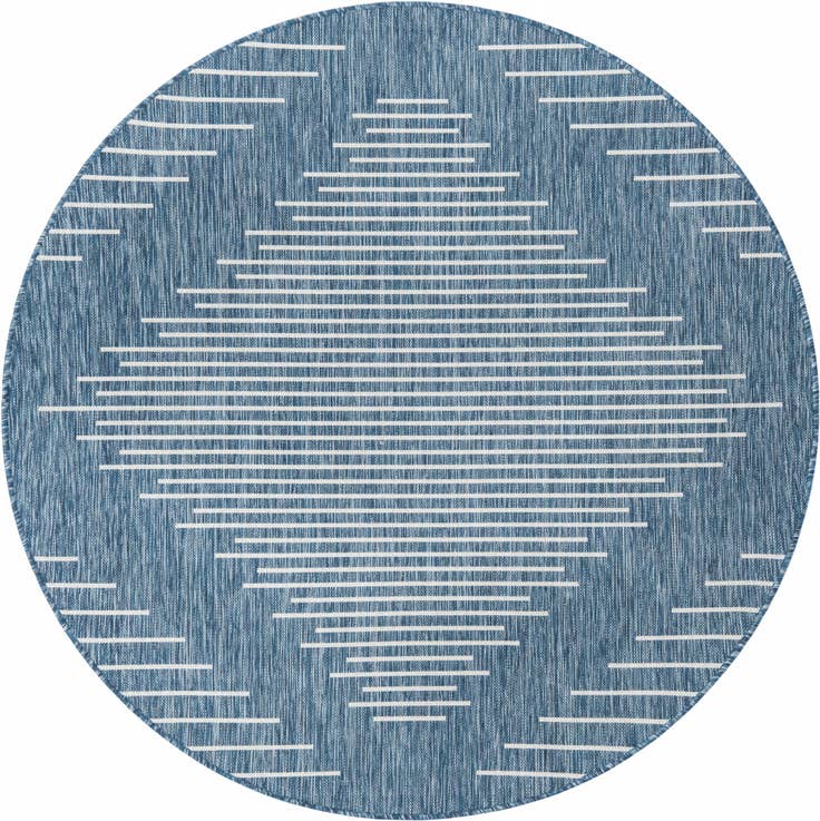 Detail image of 6' x 6' Easy-Clean Modern Indoor / Outdoor Round Rug