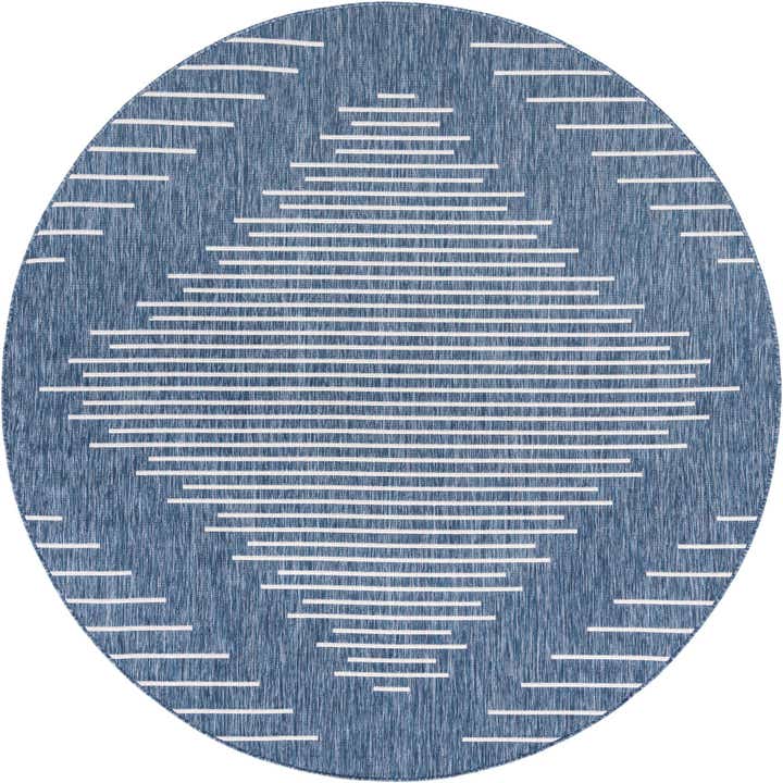 7' 10 x 7' 10 Easy-Clean Modern Indoor / Outdoor Round Rug