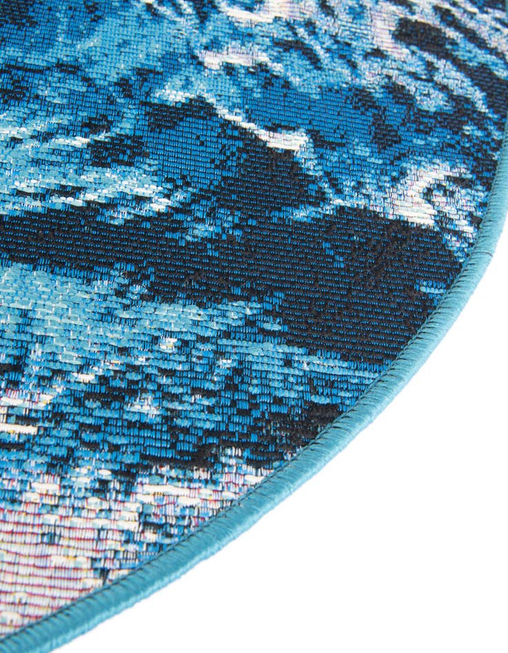 Detail image of 6' 1 x 6' 1 Easy-Clean Modern Indoor / Outdoor Round Rug