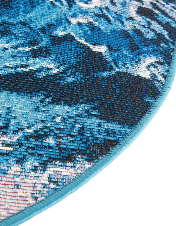 7' 10 x 7' 10 Easy-Clean Modern Indoor / Outdoor Round Rug