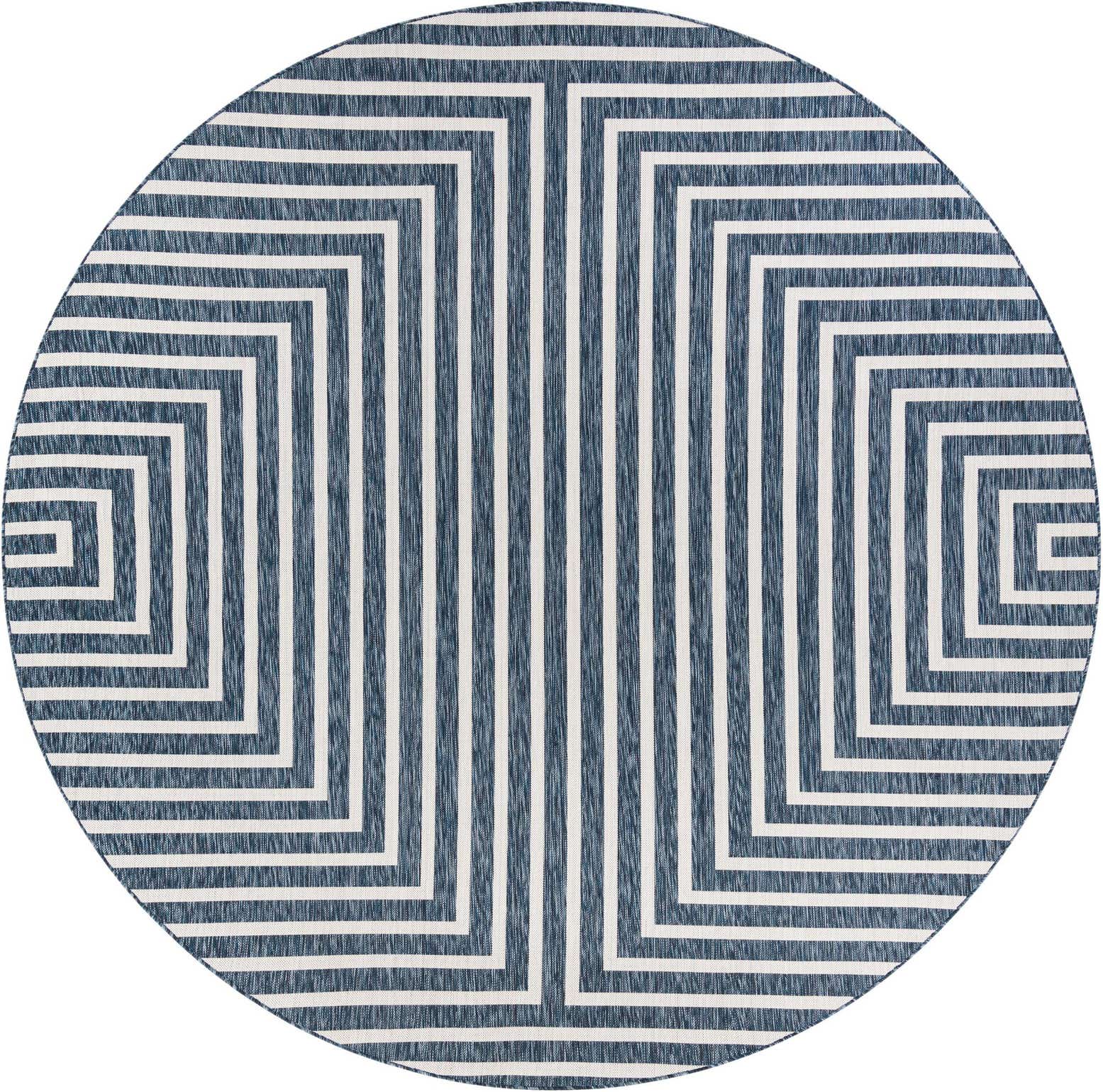 10' x 10' Easy-Clean Modern Indoor / Outdoor Round Rug