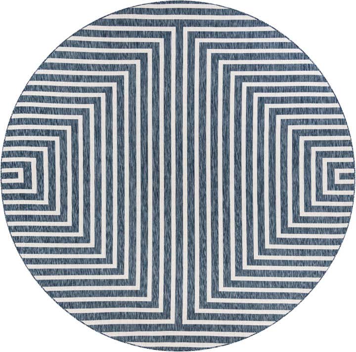 10' x 10' Easy-Clean Modern Indoor / Outdoor Round Rug