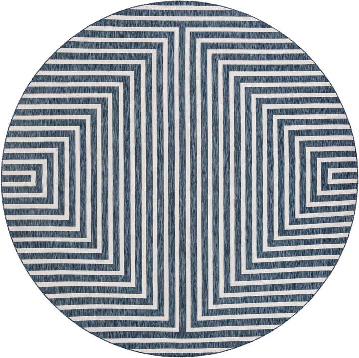 12' x 12' Easy-Clean Modern Indoor / Outdoor Round Rug